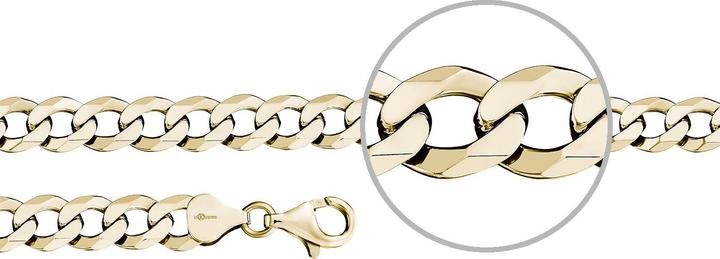 Produktbild Der Kettenmacher Panzerarmband Gold Diamantiert 7,9 cm 19 cm (19 cm, Sterling Silber 925)