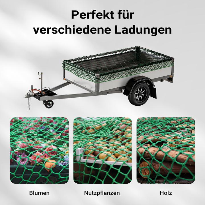 Produktbild Wiltec Ladungssicherungsnetz 5x3m Grün Anhänger Randkördel Witterungsbeständig
