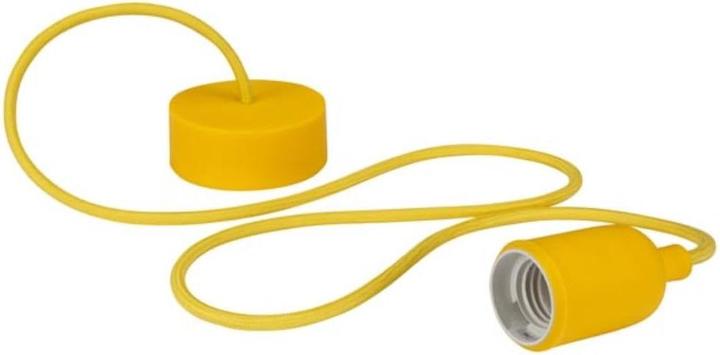 Vellight Design-Pendelleuchte Mit Textilkabel - Gelb (E27)
