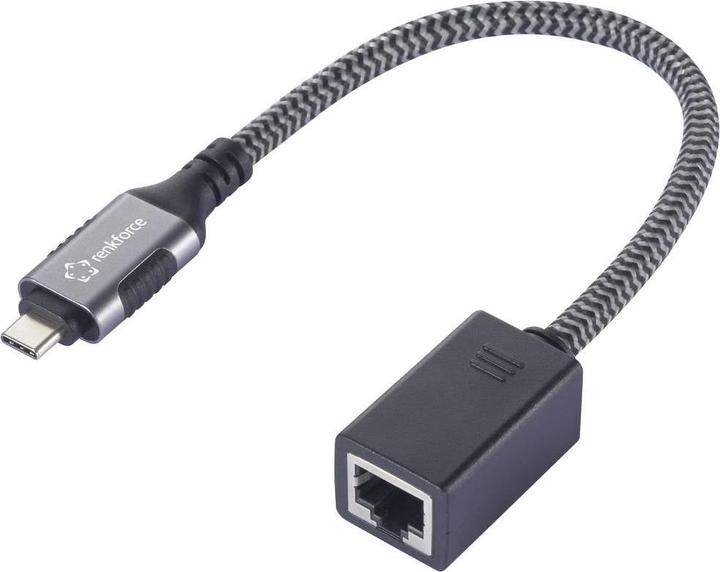 Actual product image Renkforce USB-C® / RJ45 Netzwerk Adapter CAT 6 (1x USB-C® Stecker - 1x RJ45-Buch (USB-C 3.2 Gen 1)