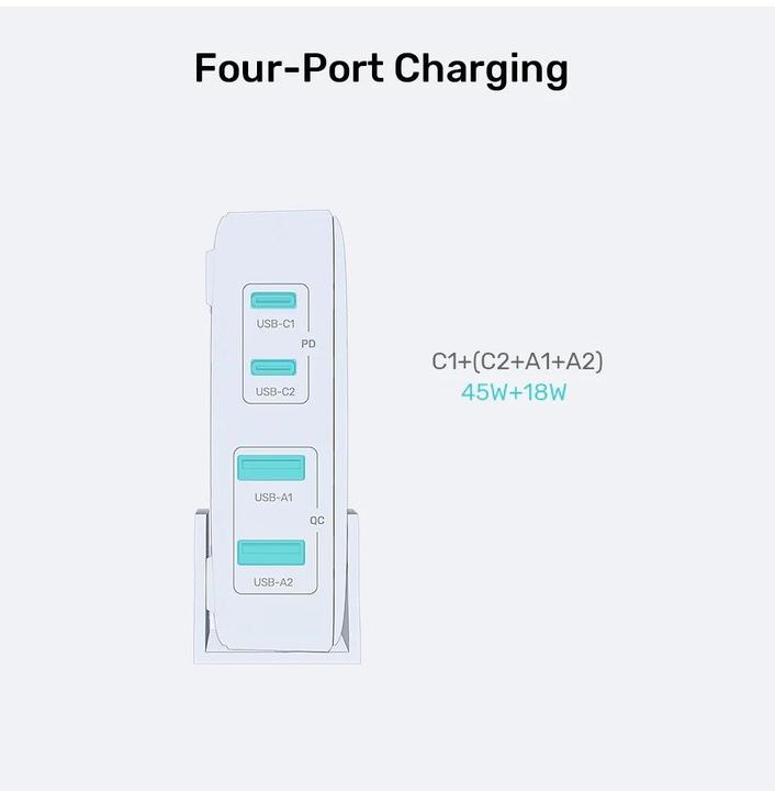 Actual product image Unitek ŁADOWARKA BIURKOWA GAN 70W 2XUSB-A 2XUSB-C (70 W)