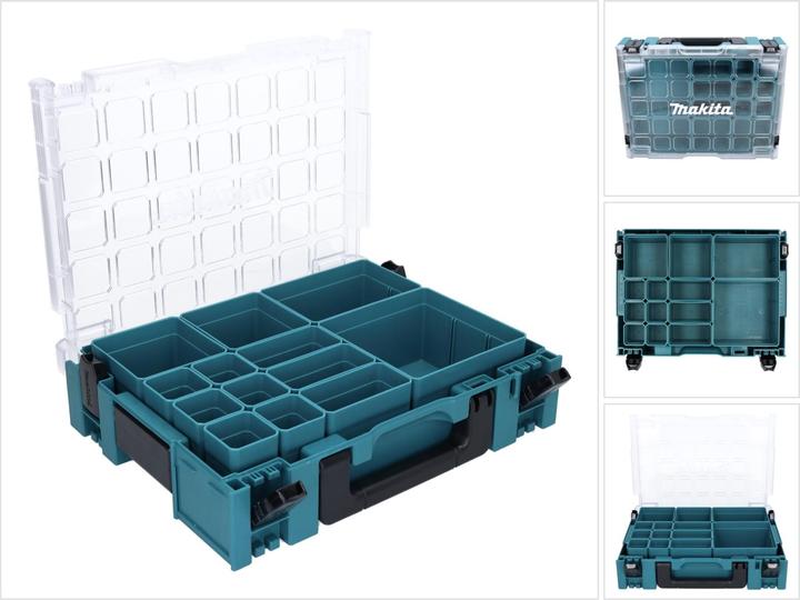 Productafbeelding Makita MAKPAC koffer met transparant deksel en dozen