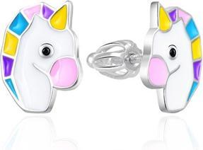 Agato - Girls silver earrings Unicorns AGT-ED007S