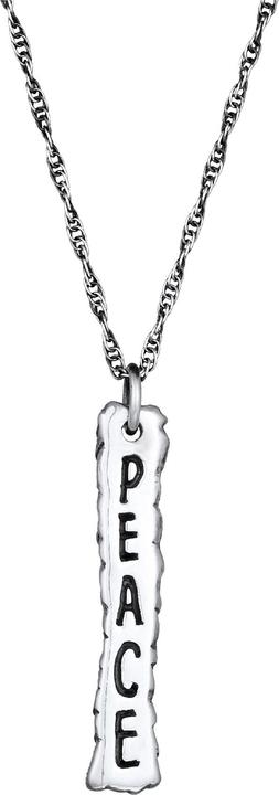 Produktbild Kuzzoi Halskette Peace Friedenszeichen Figarokette 925 Silber (925er Sterling Silber, 60 cm)