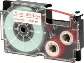 Actual product image Casio Ribbon red on white 9mm 9mm x 8m Labelprinter 6-12mm 6-18mm 6-24mm (0.90 cm, White)