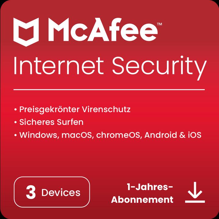 Produktbild McAfee Internet Security (3 User, 1 Geräte/User, 12 Monate)