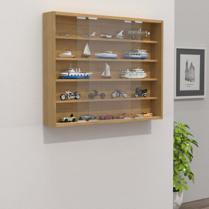 Actual product image VCM Wooden Glass Hanging Display Case Wall Display Case Collectors Deco Showcase Agisa L (77 x 10 x 60 cm)