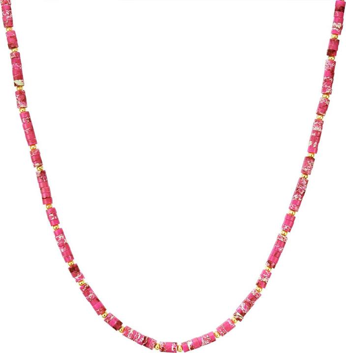 Yokoamii Damen Metall Naturstein gelbgold 50,0 cm Baisikette + 5,0 cm Verlängerung - 30172 (Metall-Legierung, 50 - 55 cm)