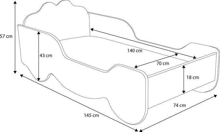 Actual product image ADRK Furniture Bed with mattress KARETA 140x70 (140 x 70 cm)