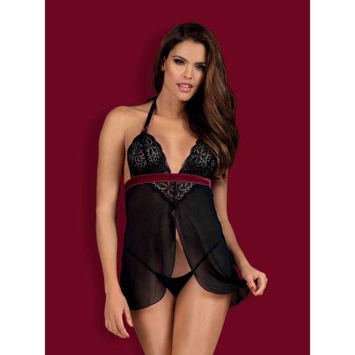 Immagine prodotto Obsessive Rossita Babydoll con sexy perizoma nero (S, M, S/M)
