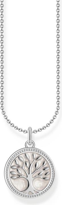 Thomas Sabo Kette mit Tree-of-Love-Anhänger und weisser Emaille Silber (925er Silber, Emaille, 38 cm)