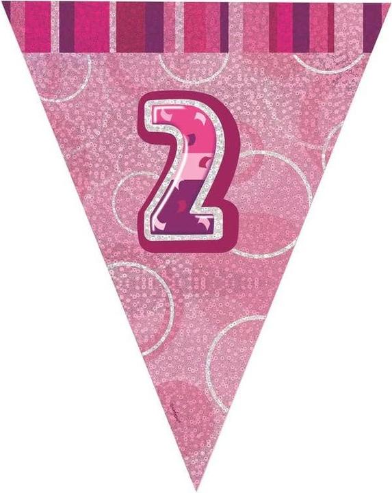 Actual product image Unique Party Foil Glitz 2nd Birthday Bunting