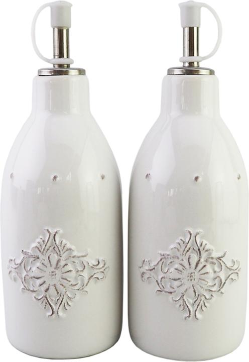 Actual product image neuetischkultur Oil and Vinegar Dispenser Ceramic White Set of 2 (300 ml)
