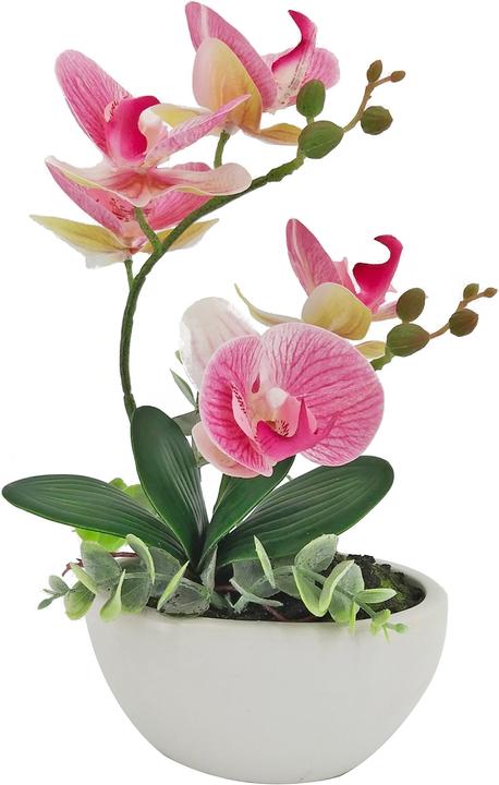 Produktbild NTK-Collection Kunstblume Orchidee pink in Schale (28 cm)