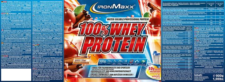 Immagine prodotto IronMaxx 100% Proteine del siero di latte (Mela, Cannella, 1 pz., 2350 g)