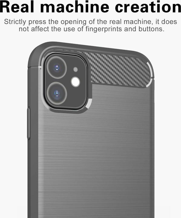 Produktbild Cadorabo TPU Ultra Slim carbon edelstahl Kombi Cover (Apple iPhone 11)