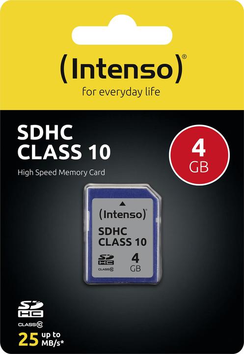 Image du produit Intenso Carte SDHC 4Go Classe 10 (4 Go, SDHC, U1)