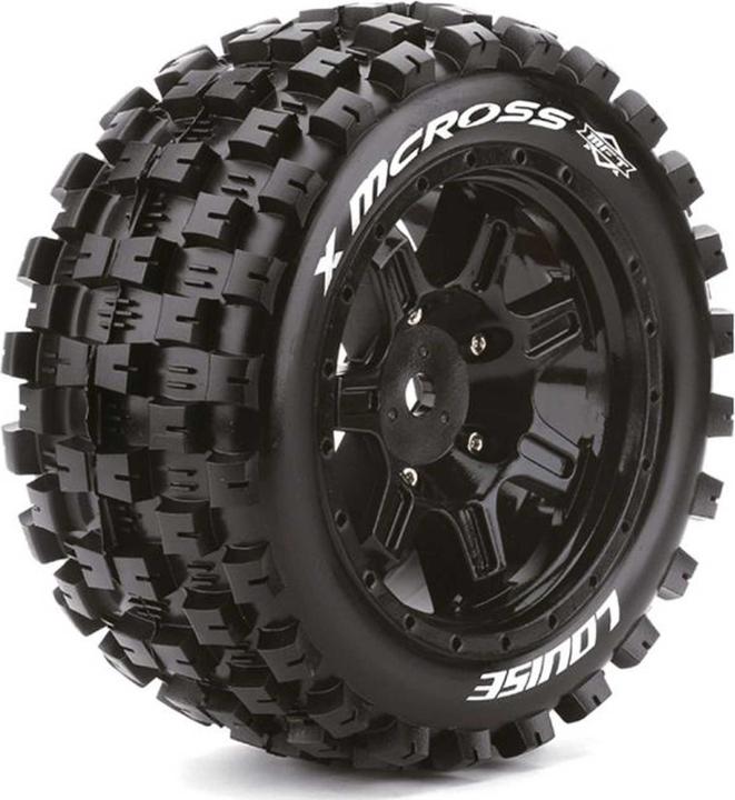 Louise x-mcross sport-reifen felge schwarz 24mm traxxas x-maxx mft (2)