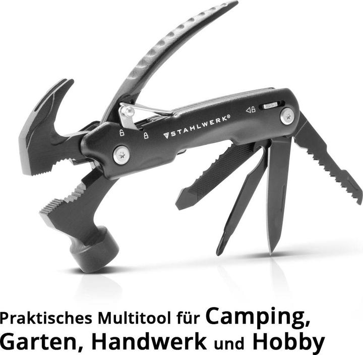 Produktbild Stahlwerk Multitool 12 Tools Taschenmesser Multifunktionswerkzeug Taschenlampe (12 Funktionen)