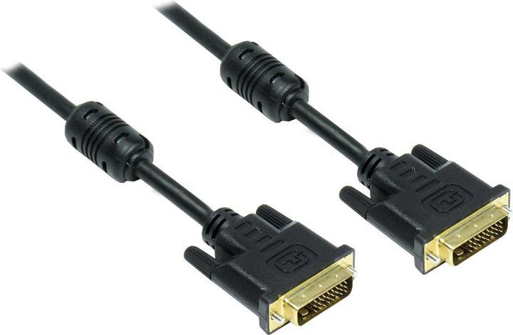 Produktbild Good Connections Anschlusskabel DVI-D 24+1 Stecker an Stecker, vergoldete Kontakte, mit Ferritkern, schwarz, 1,8m, ® (1.80 m, DVI)