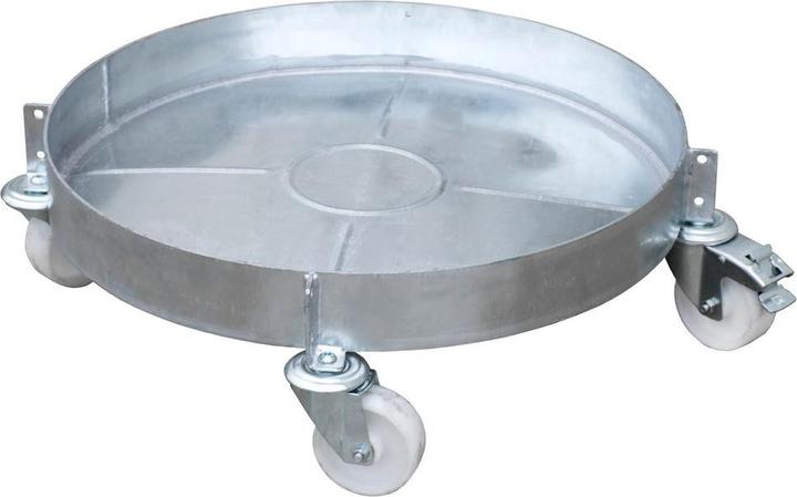 eurokraft pro Drum dolly, zinc plated, FRW-2 drums with Ø up to 600 mm, loading height 209 mm. (300 kg)