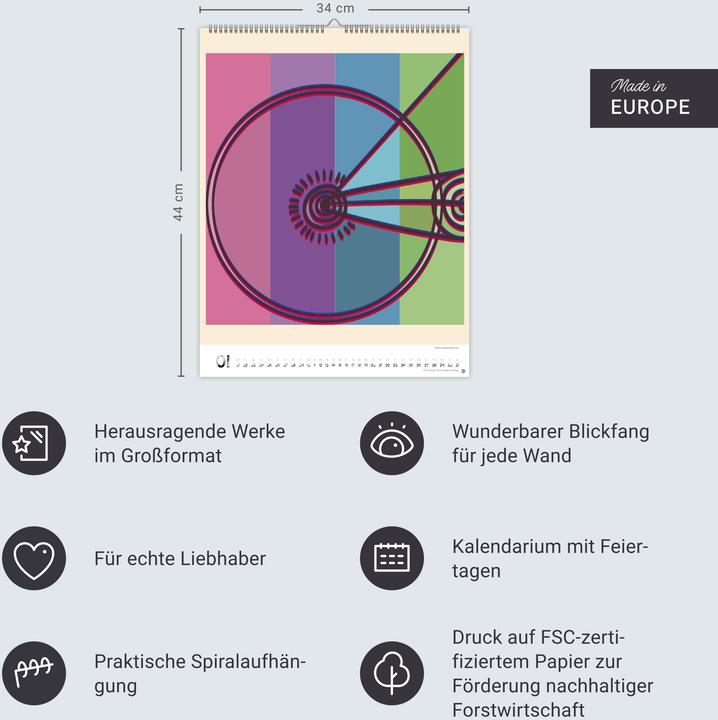 Produktbild Bike Art Posterkalender 2026 (34 x 44 cm, Harter Einband, Deutsch)