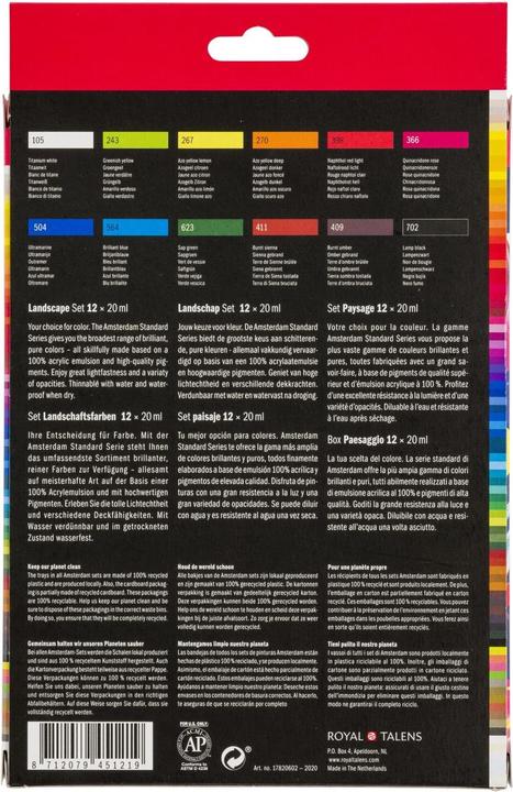 Productafbeelding Amsterdam Acrylverf Landschap 12 tubes à 20 ml (Veelkleurig, 20 ml)