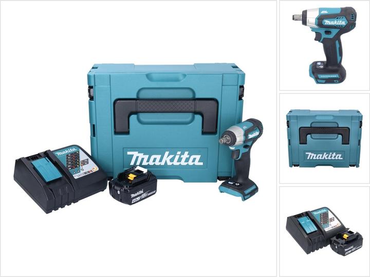 Makita DTW 181 RM1J Akku Schlagschrauber 18 V 210 Nm 1/2" Brushless + 1x Akku 4,0 Ah + Ladegerät + (Akkubetrieb)