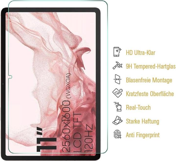 Actual product image Protectorking 2x real tempered 9H armoured glass 3D CLEAR (2 Piece, Galaxy Tab S8)