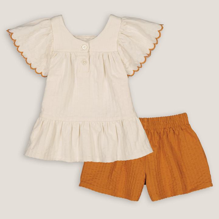 Image du produit La Redoute Collections Ensemble blouse et short (74)