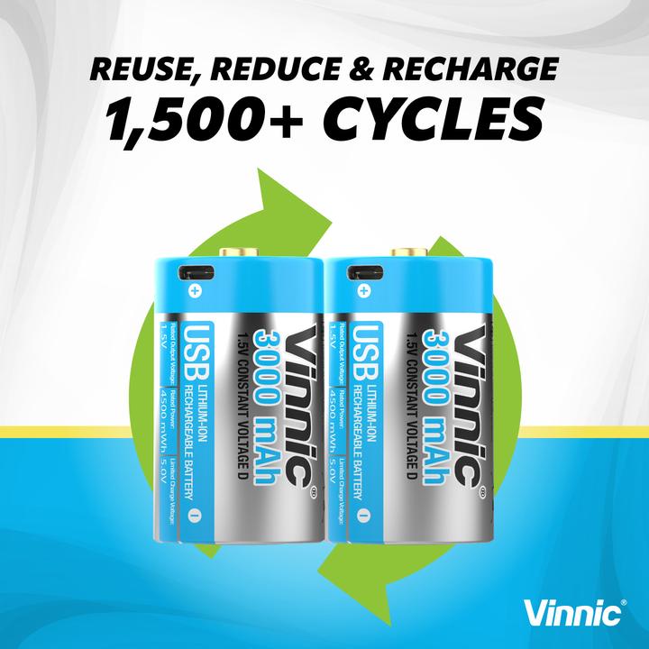 Image du produit Vinnic USB Rech. Batterie (2 pcs, 3000 mAh)