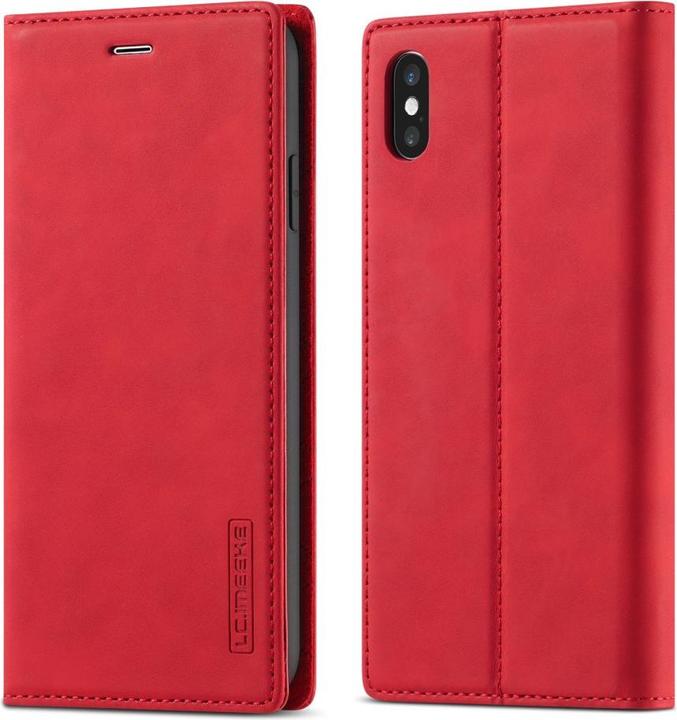 Cover-Discount iPhone Xs / X - Stand Flip Case Cover rood (Apple iPhone XS)