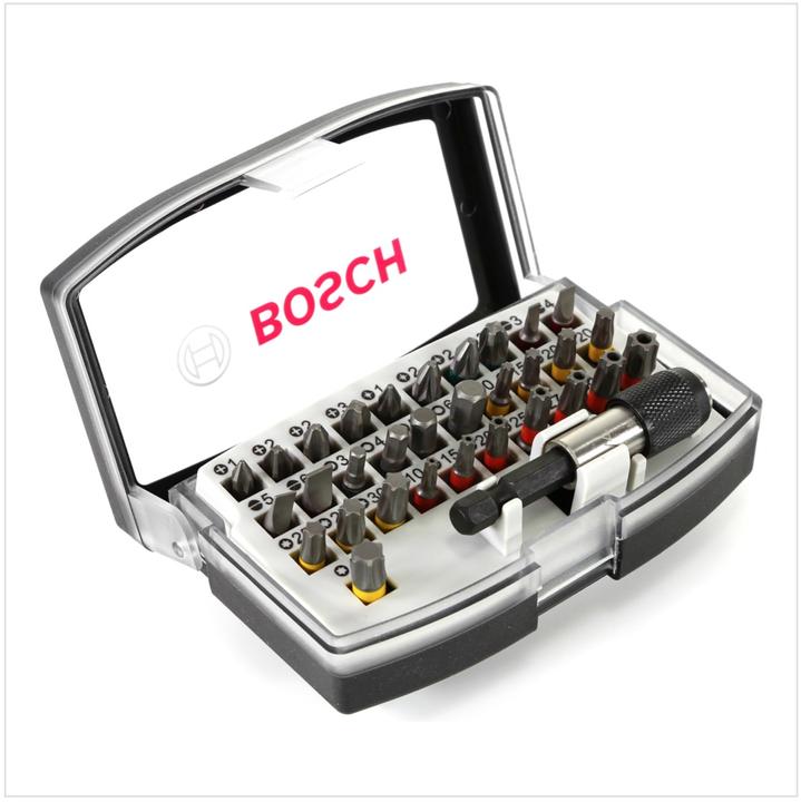 Produktbild Bosch Professional Zubehör Bits-Satz mit Klingenhalter (Kreuz Phillips PH M1, Kreuz Pozidriv PZ M1, Kreuz Pozidriv PZ M2, Kreuz Phillips PH M3, Kreuz Pozidriv PZ M3, Innensechsrund TX mit Loch M10, Innensechsrund TX Mit Loch M25, Innensechsrund TX mit Loch M27, Innensechsrund TX mit Loch M30, Innensechsrund TX Mit Loch M40, Sechskant (hexagonal) M3)