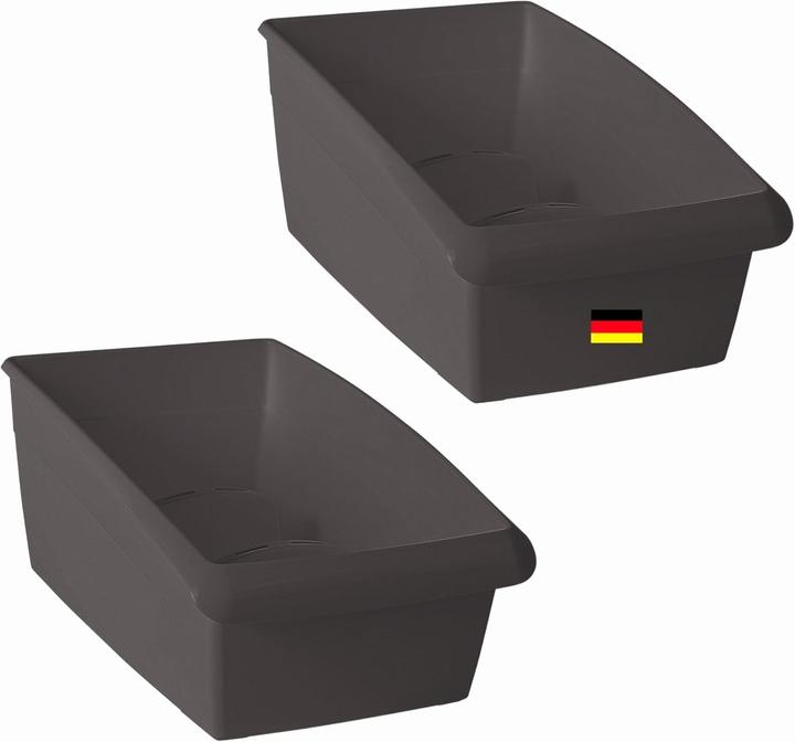 Produktbild Novaliv Suppentütenbox klein 2er Set Schubladen Organizer Küche - 25 x 12 cm ANTHRAZIT GRAU