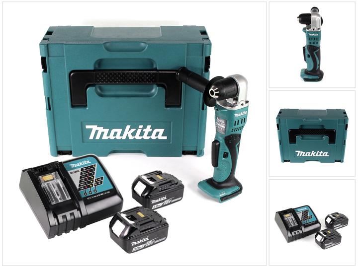 Produktbild Makita BDA 351 RFJ Akku Winkelbohrmaschine 18V 13,5Nm + 2x Akku 3,0Ah + Ladegerät + Makpac (Akkubetrieb)