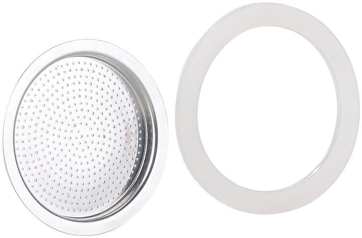 Actual product image Cucina di Modena 3 replacement gaskets and strainer insert for design espresso kettle
