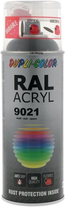 Dupli-Color Acryllack matt RAL 9021 teerschwarz (Teerschwarz, 0.40 l)