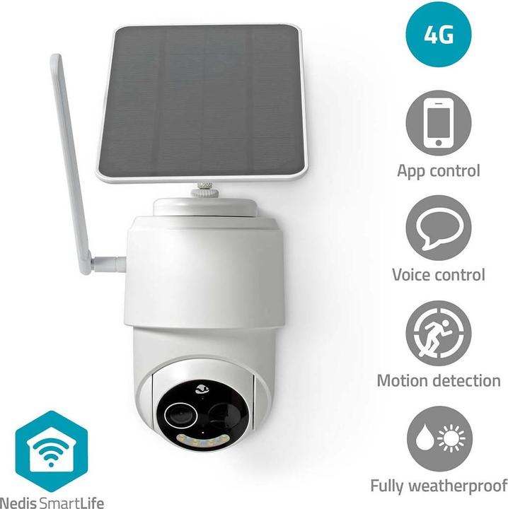 Immagine prodotto Nedis SmartLife Outdoor Camera | 4G | Full HD 1080p | Pan tilt | IP65 | Cloud Storage (opzionale) / micr (1920 x 1080 Pixels)