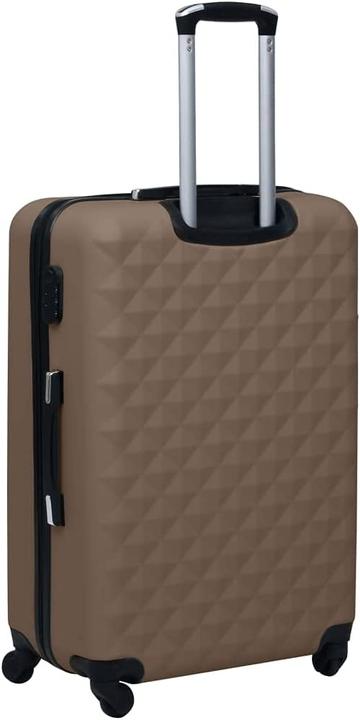 Immagine prodotto VidaXL Trolley a guscio rigido, marrone (Bagaglio a mano (fino a 50 litri), L (90 - 115l))