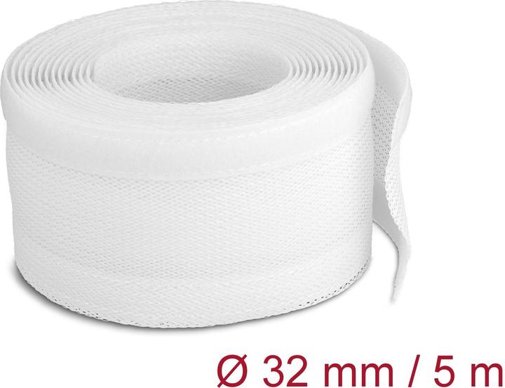Immagine prodotto Delock Tubo intrecciato con chiusura in velcro 5 m x 32 mm bianco (Tubo cavi, 500 cm)