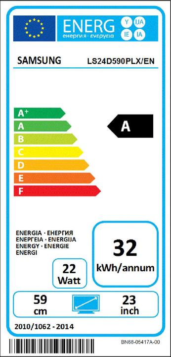 Energie-Label Samsung S24d590pl (1920 x 1080 Pixel, 23.60")