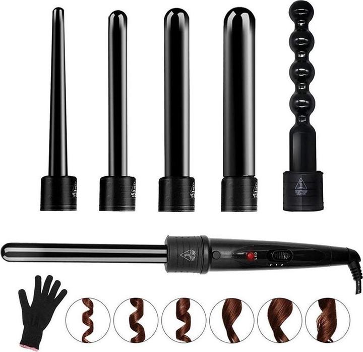Immagine prodotto Havetime Set di arricciacapelli 6 in 1 (9 mm, 10 mm, 11 mm, 12 mm, 13 mm, 14 mm, 15 mm, 16 mm, 17 mm, 18 mm, 19 mm, 20 mm, 21 mm, 22 mm, 23 mm, 24 mm, 25 mm, 26 mm, 27 mm, 28 mm, 29 mm, 30 mm, 31 mm, 32 mm)