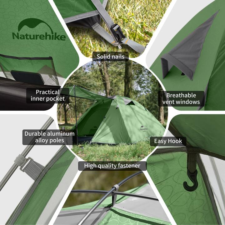 Produktbild Naturehike Namiot P-Series 3 UV NH18Z033-P-Forest Green (2.30 kg, 3 Personen)
