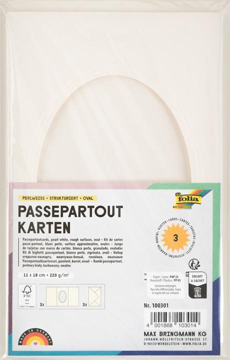 Image du produit Folia Cartes passe-partout 220g/m2 ovale (3 pcs)