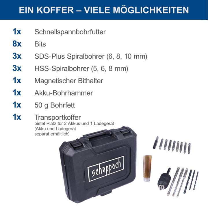 Image du produit Scheppach Marteau perforateur sans fil C-RHD130-X (DIY) (Fonctionnement sur batterie)