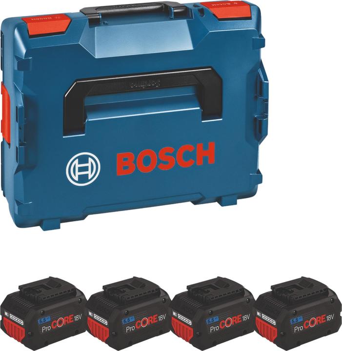 L-BOXX 136 1.600.A01.2G0, 1/1 L-BOXX insert for starter sets 1.600.A02.BV4, 4 x ProCORE 18V 5.5Ah rechargeable battery 1.600.A02.149