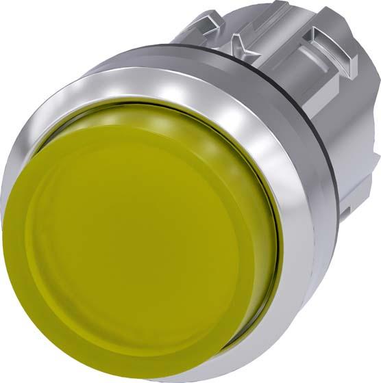 Siemens Bouton-poussoir lumineux SIRIUS ACT élément frontal métallique, brillant, jaune