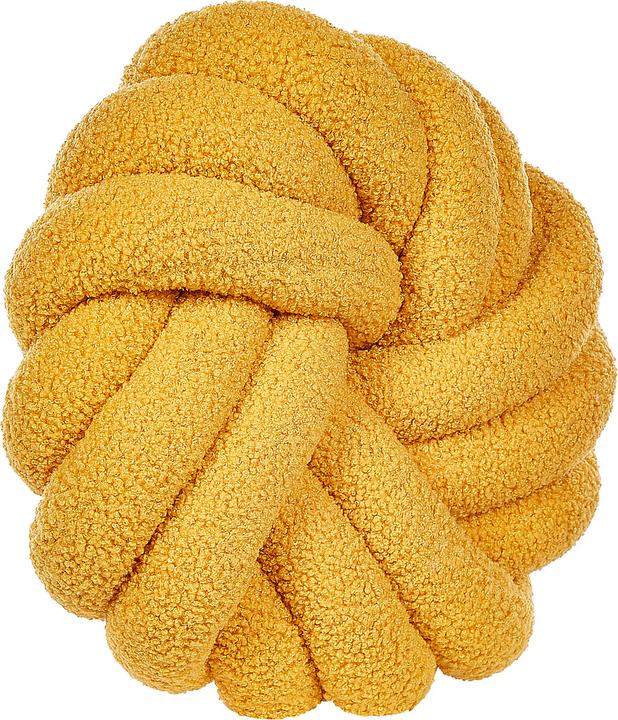 Produktbild Beliani Boucle Knoten Kissen Gelb 31 x 31 cm AKOLA (31 x 31 cm)