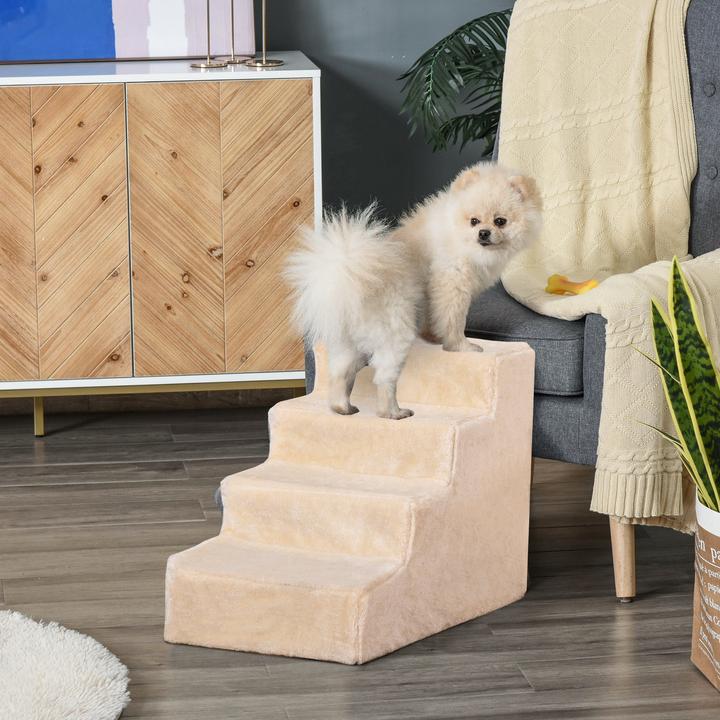 Produktbild PawHut Haustiertreppe mit abnehmbarem Bezug (Hund, Waschbar, Faltbar)