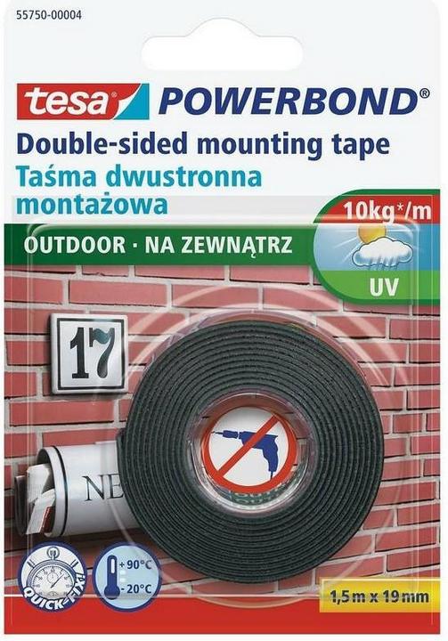 Immagine prodotto tesa dvipusė tvirtinimo juosta "Powerbond", lauko 1,5 m 19 mm (H5575004) (140 mm)